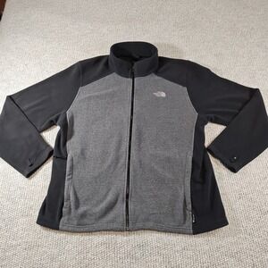 The North Face Fleece Jacket Mens 2XL Gray Full Zip FlashDry Polyester Outdoor